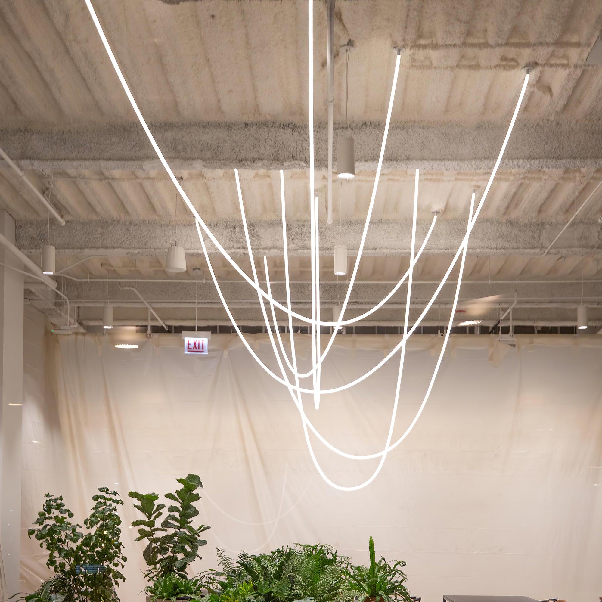 Solara Pendant Lamp Flexible Curve Silicone Brass - Letslighting