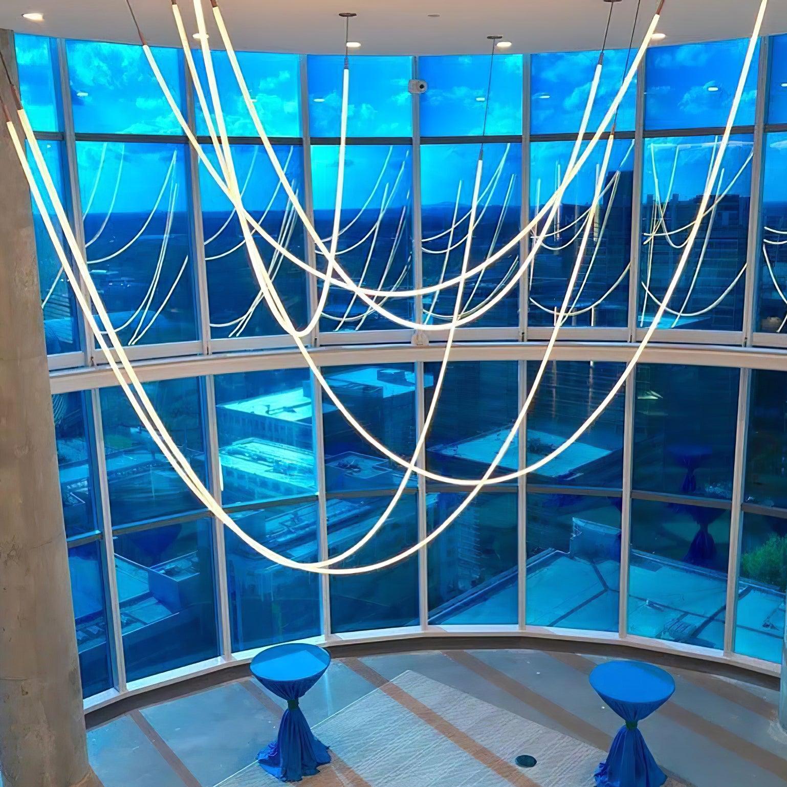 Solara Pendant Lamp Flexible Curve Silicone Brass - Letslighting