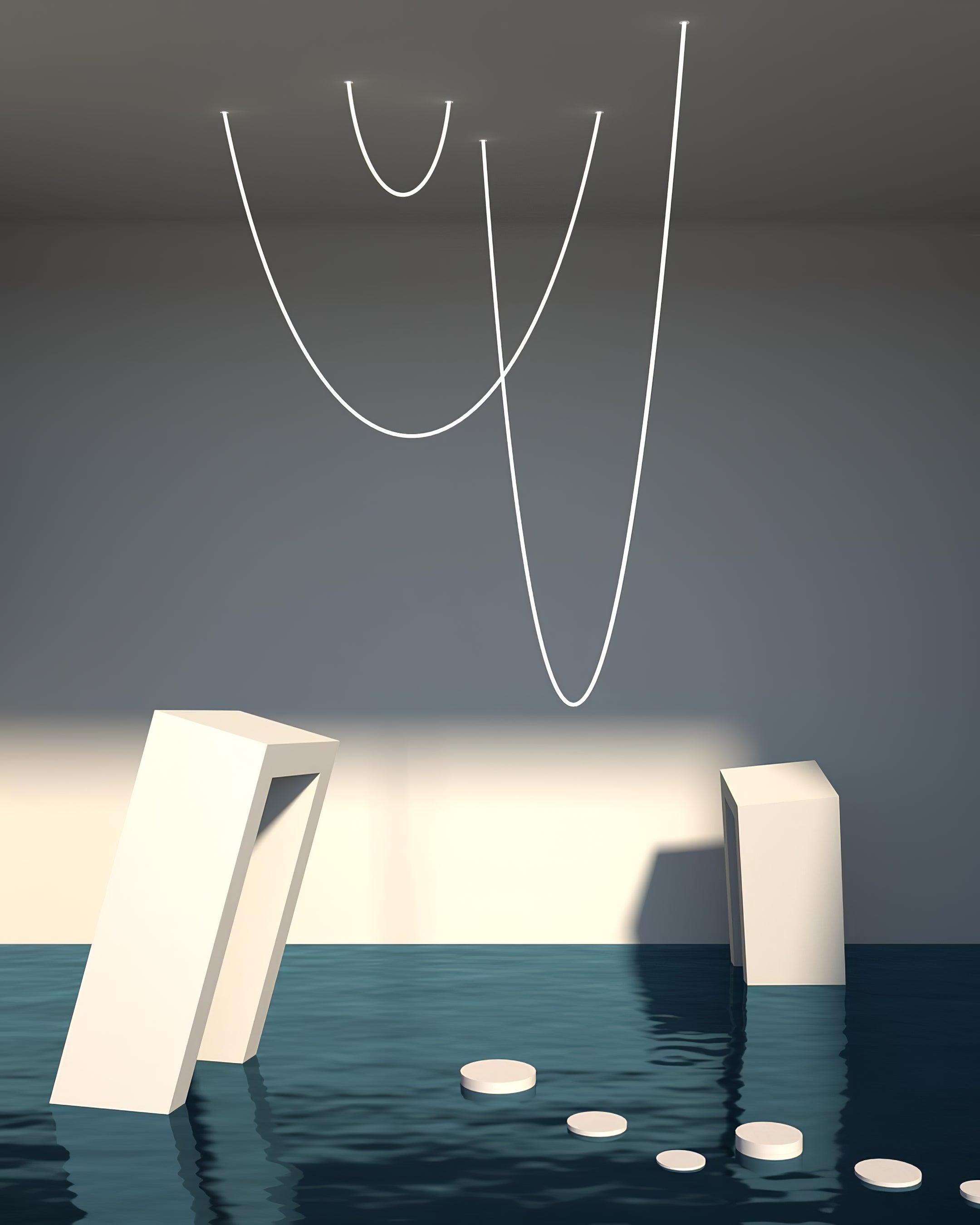 Solara Pendant Lamp Flexible Curve Silicone Brass - Letslighting