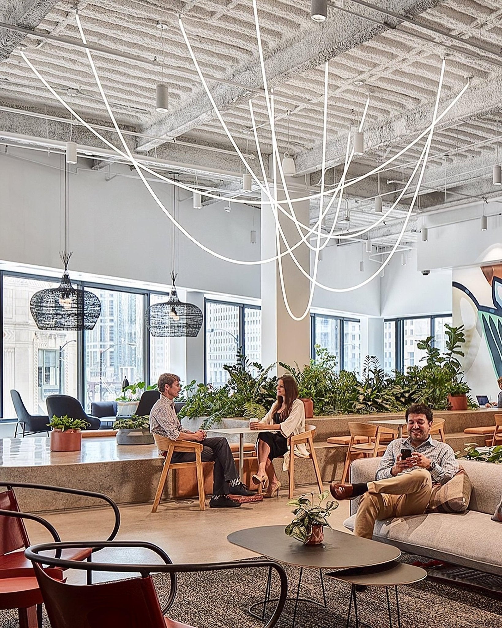 Solara Pendant Lamp Flexible Curve Silicone Brass - Letslighting