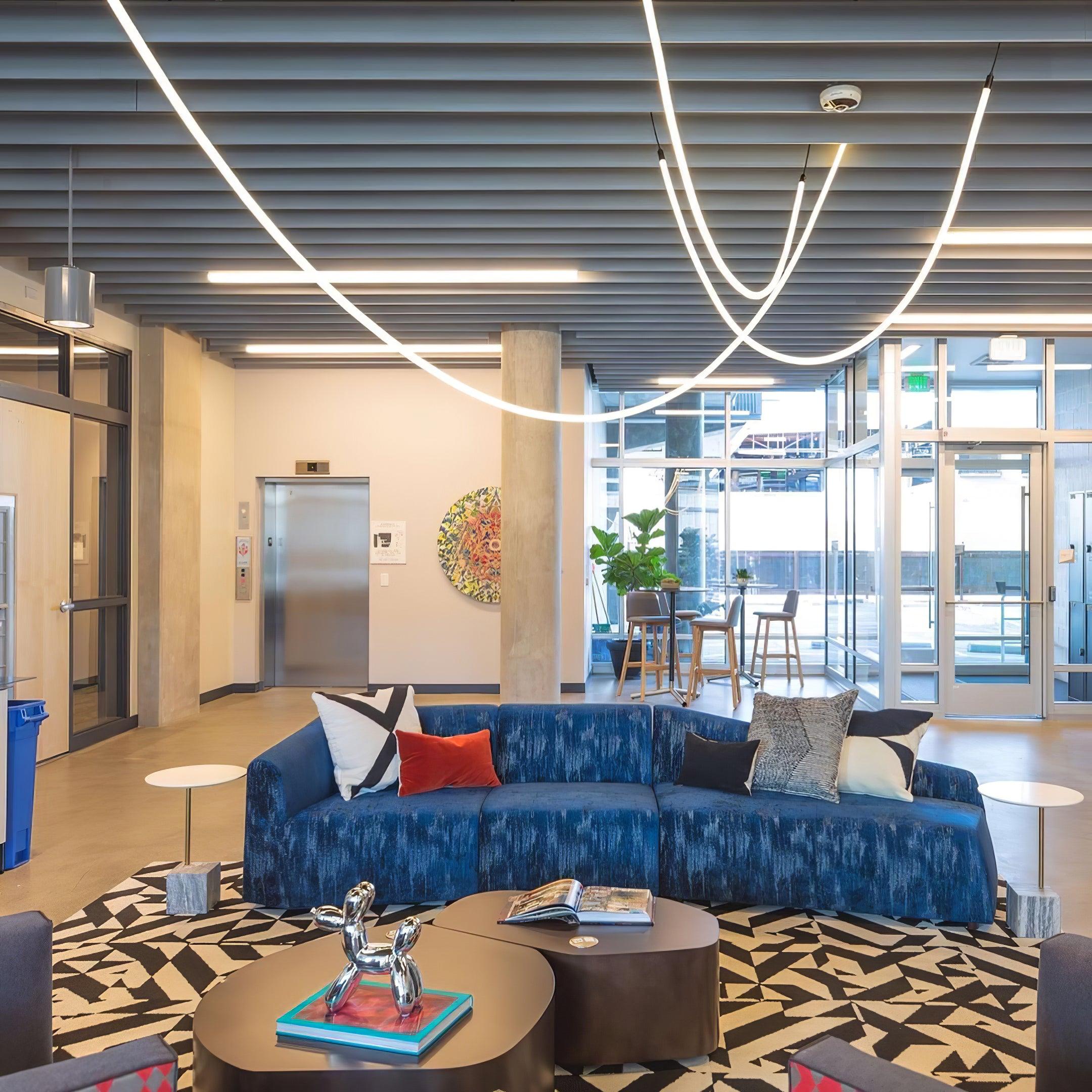 Solara Pendant Lamp Flexible Curve Silicone Brass - Letslighting