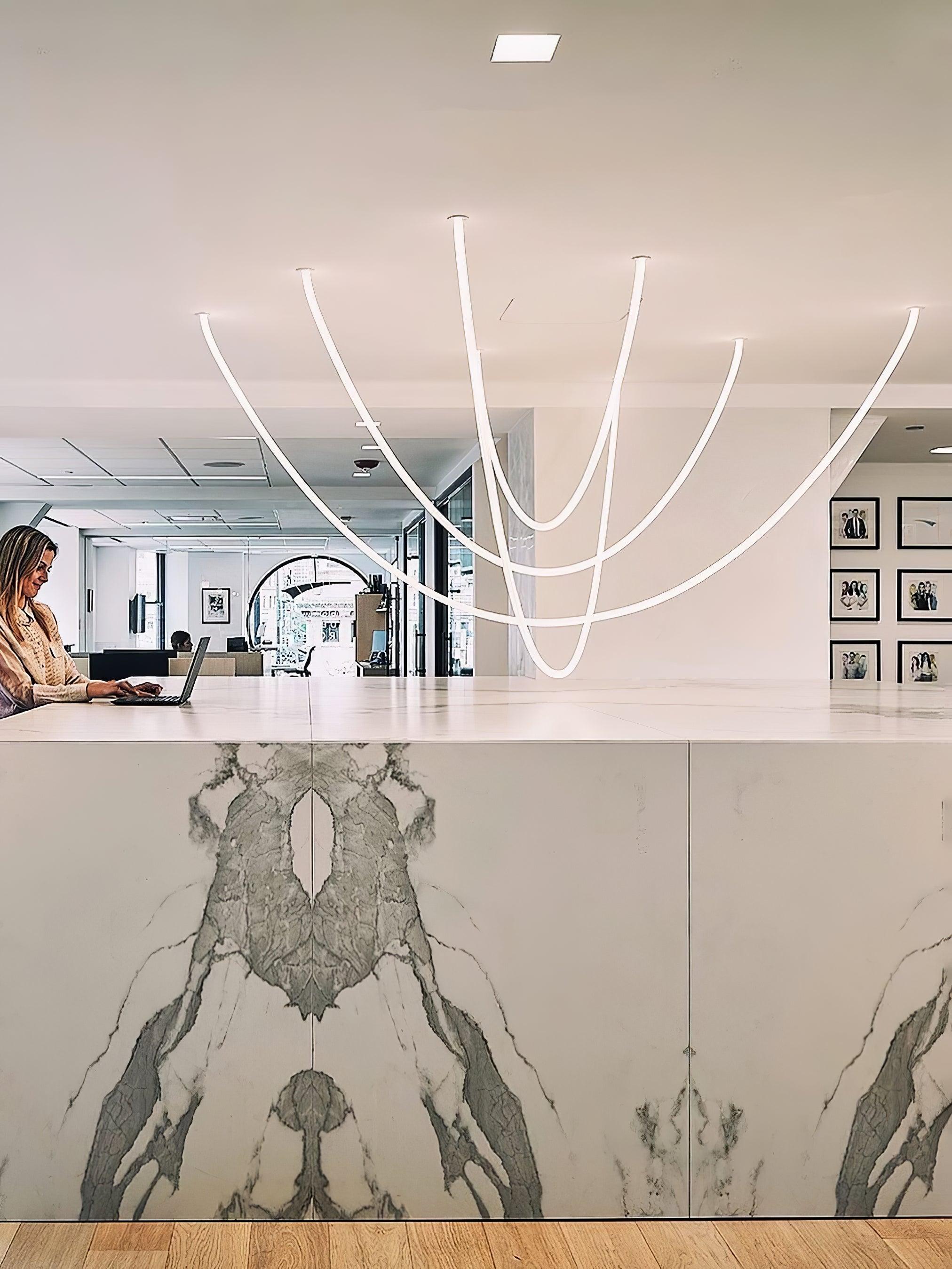 Solara Pendant Lamp Flexible Curve Silicone Brass - Letslighting