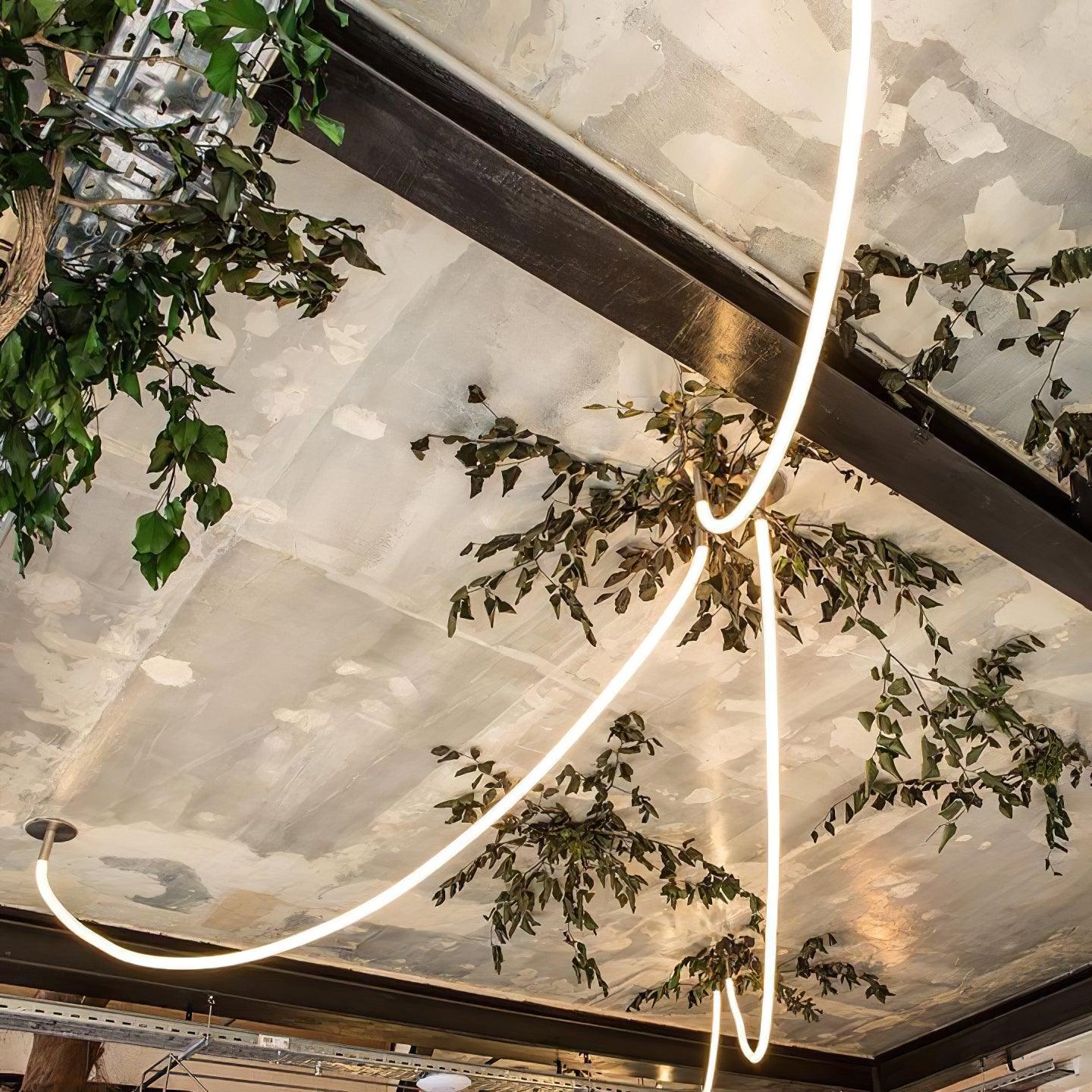 Solara Pendant Lamp Flexible Curve Silicone Brass - Letslighting