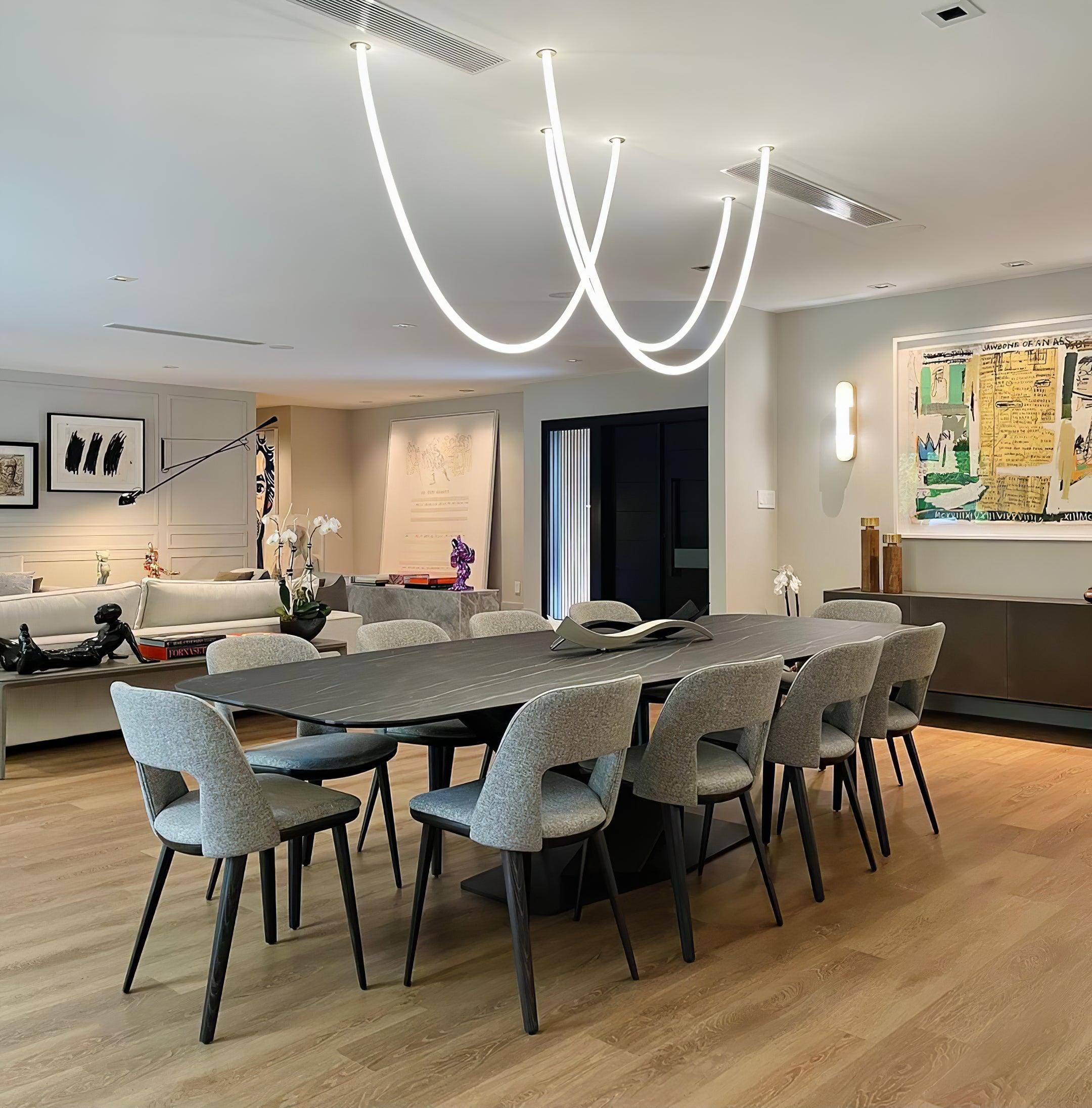 Solara Pendant Lamp Flexible Curve Silicone Brass - Letslighting