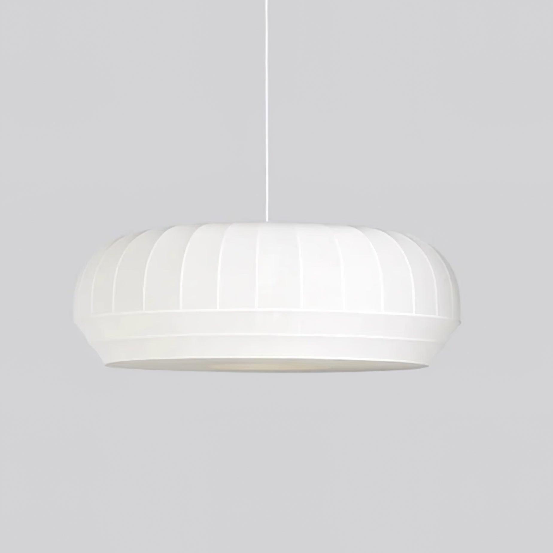 Pendant Lamp Silk Shade White Fabric Vertical Lines Soft Modern Minimalist - Letslighting