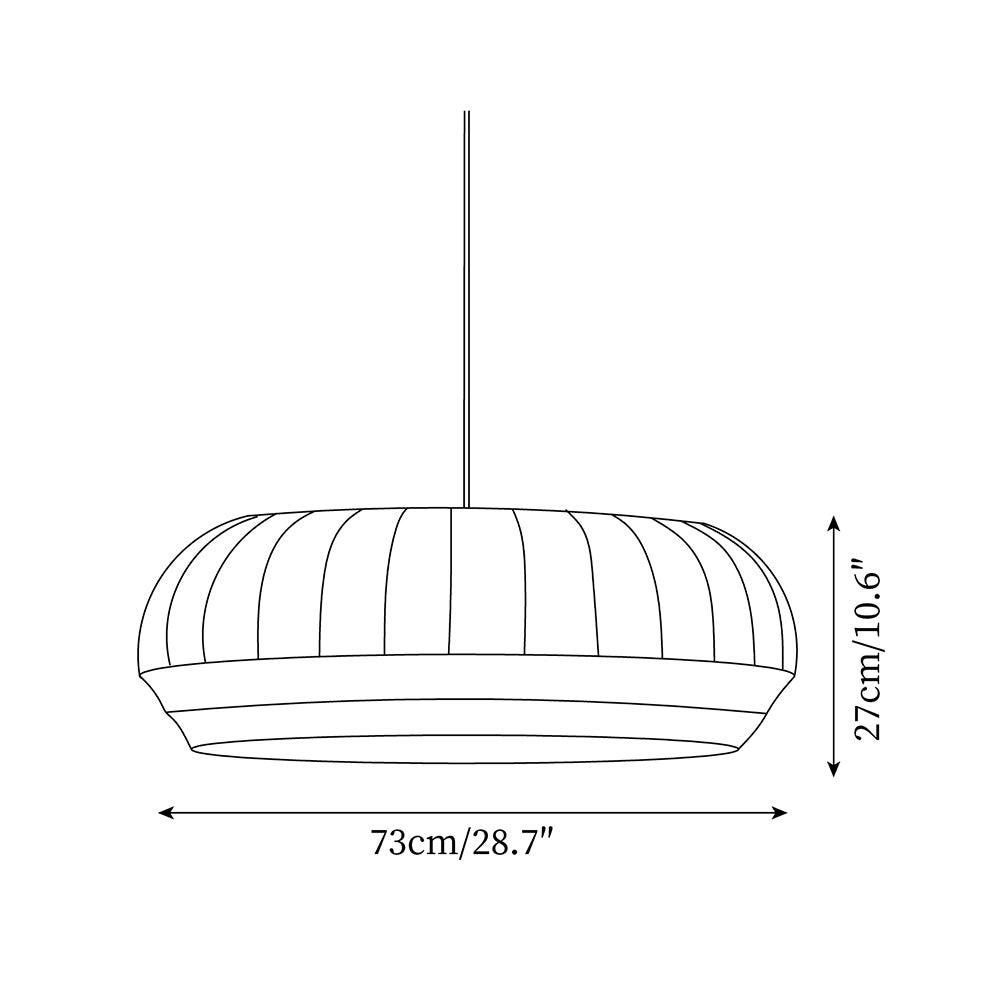 Pendant Lamp Silk Shade White Fabric Vertical Lines Soft Modern Minimalist - Letslighting
