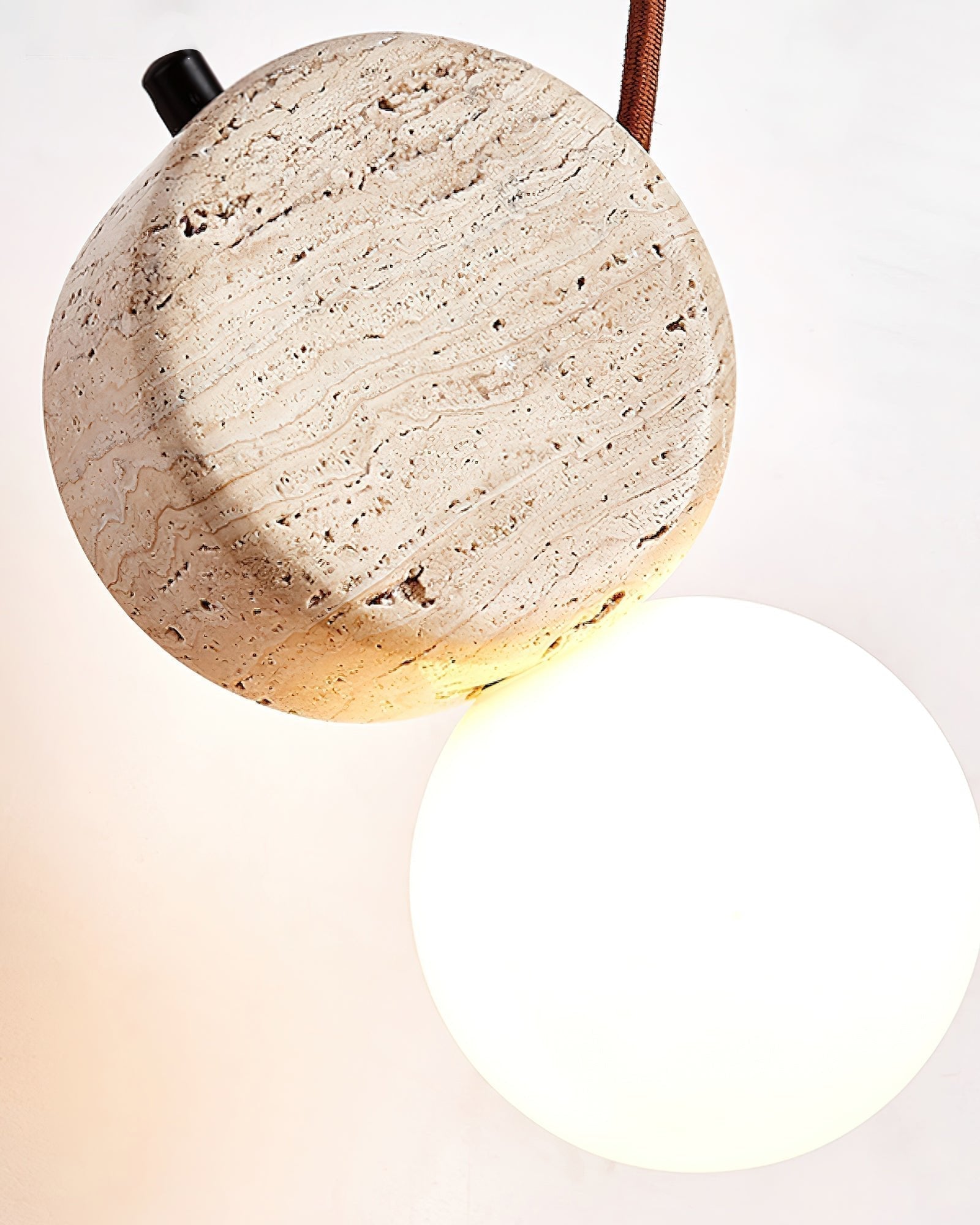 Zosolyra Double-Disc Travertine Pendant Light - Neutralighting