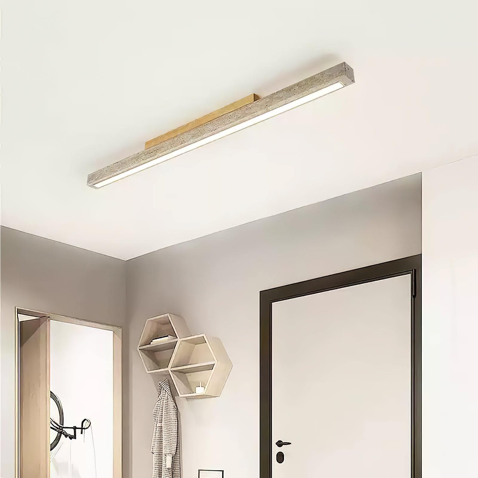 Orvenarae Minimalist Travertine Linear Light - Letslighting