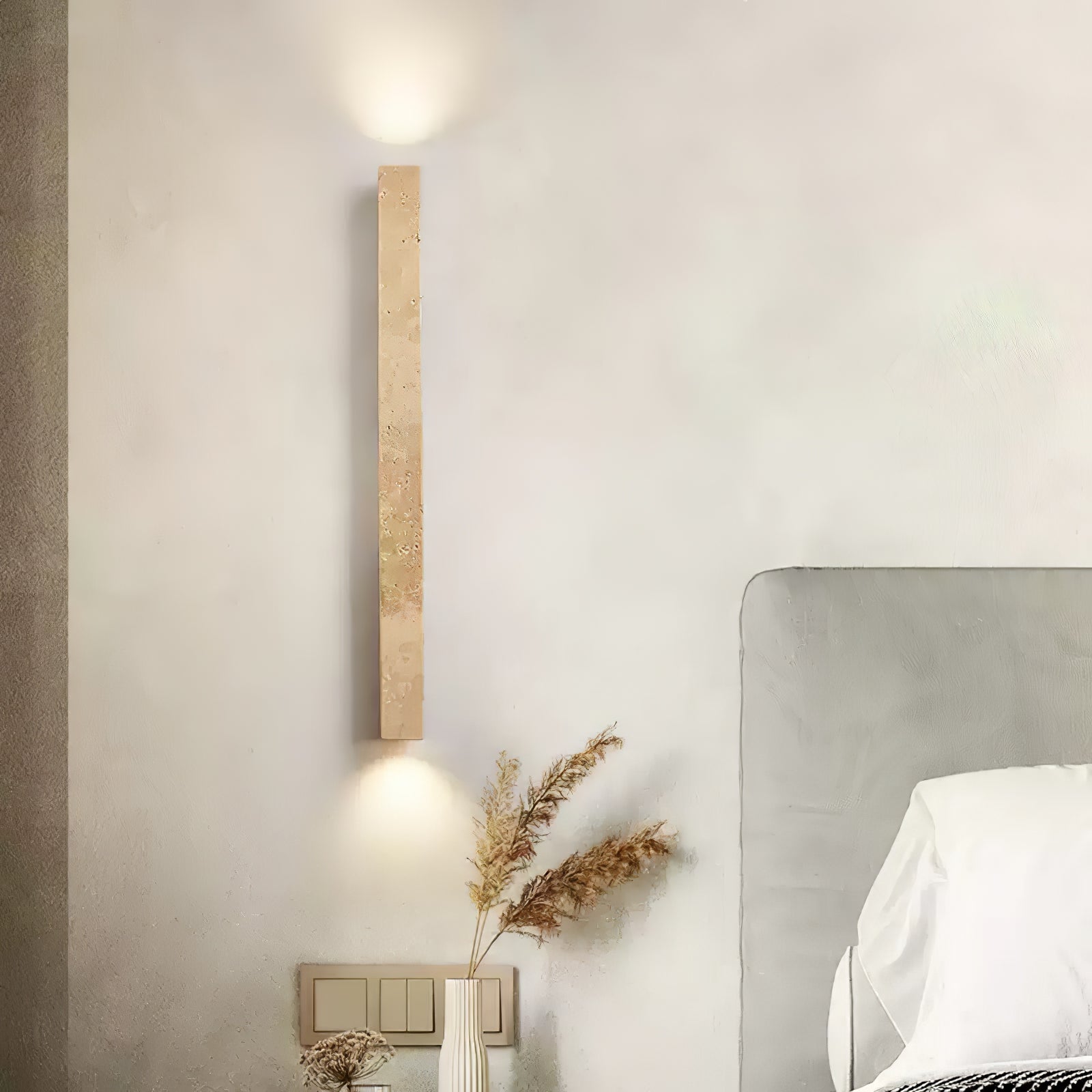 Cathais Minimalist Travertine Wall Light - Neutralighting
