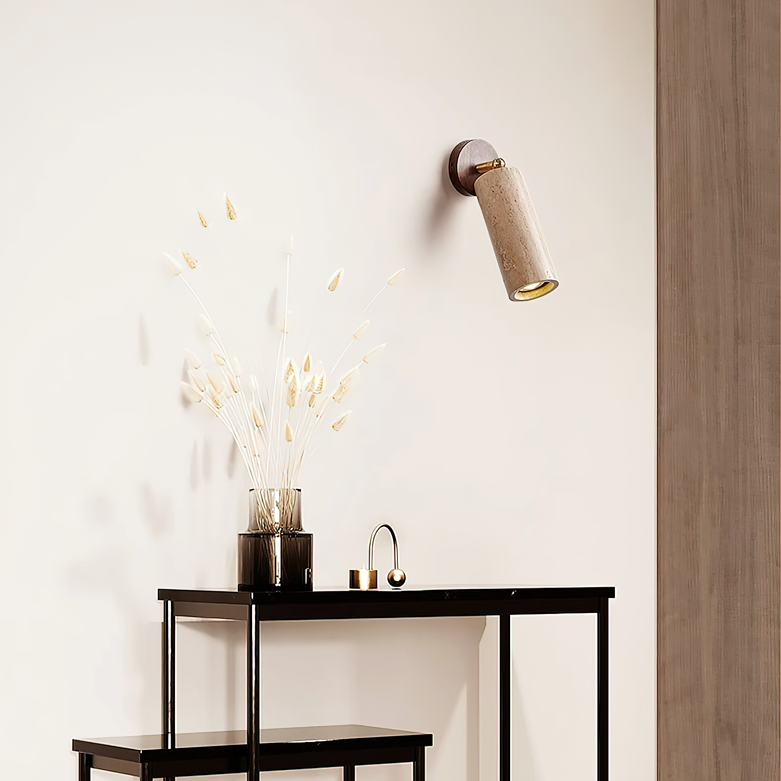 Arvararae Modern Minimalist Wooden Travertine Wall Lamp - Letslighting