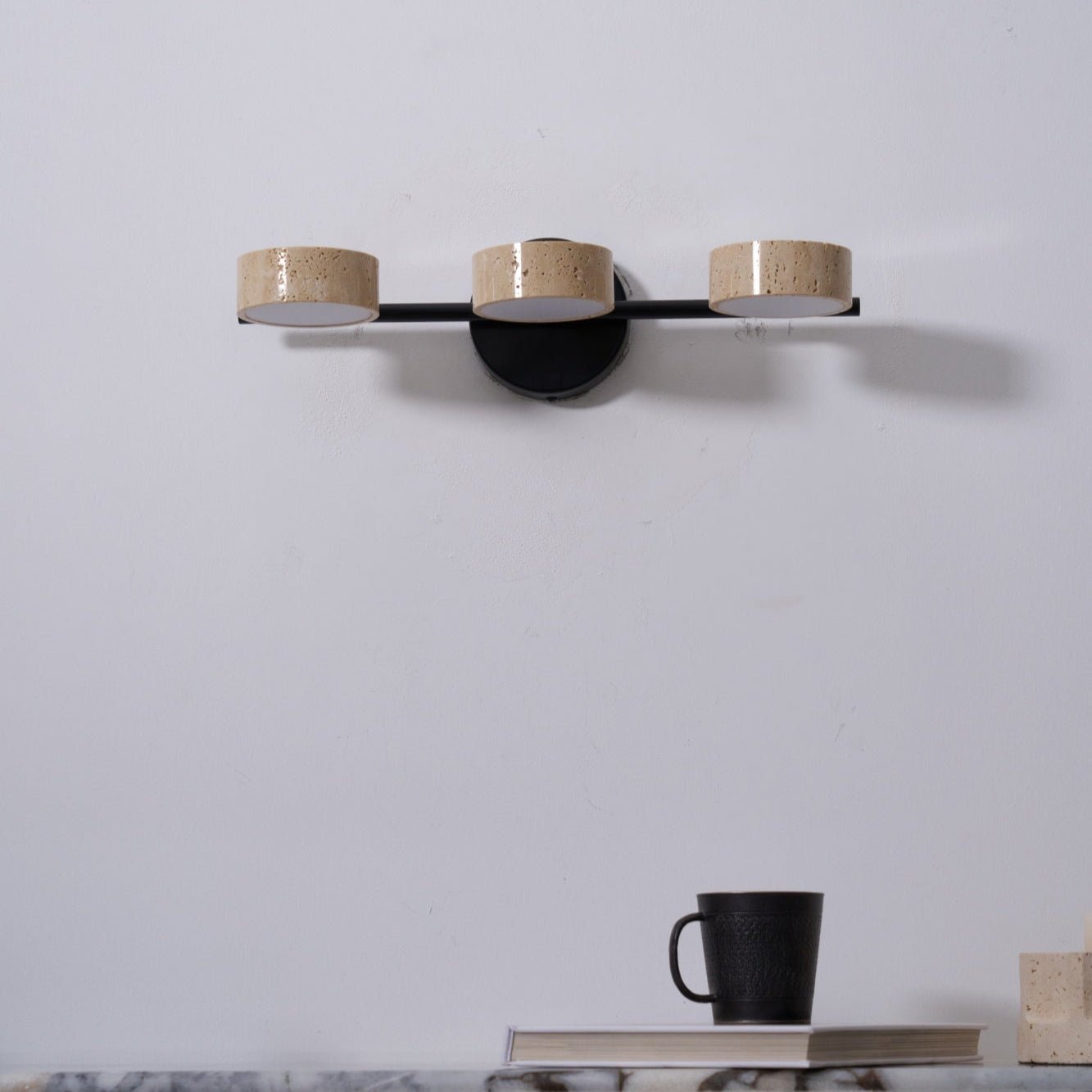 Ceshair Wall Light Multi Head Travertine Vanity Light - Neutralighting