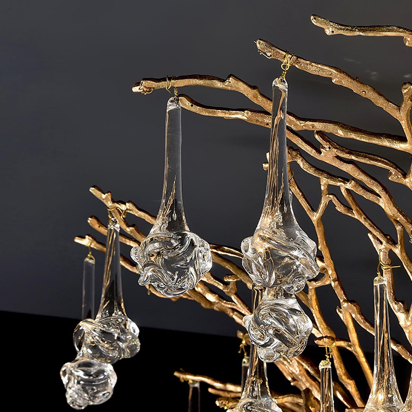 Abeleisa Tree Branch Staircase Brass Crystal Chandelier - Blowlighting