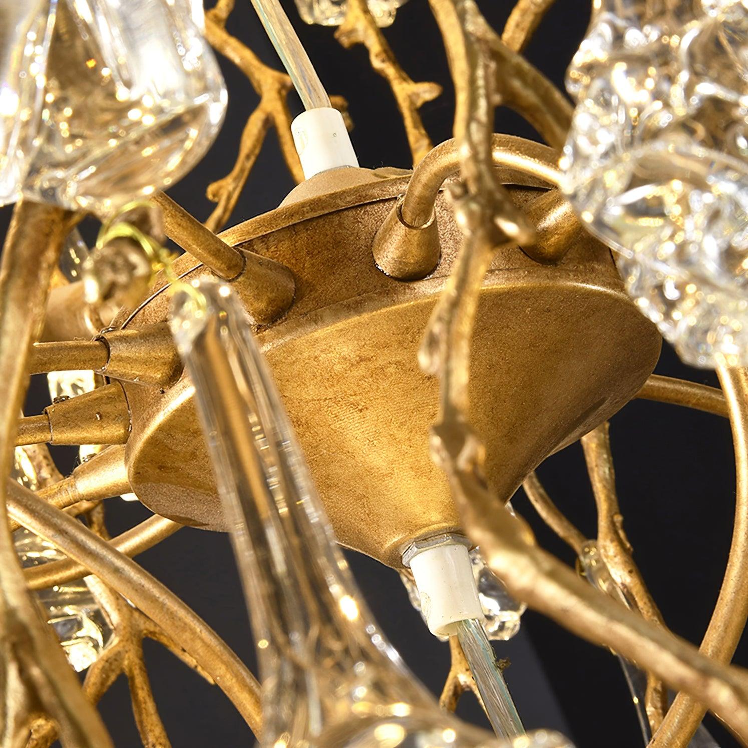 Abeleisa Tree Branch Staircase Brass Crystal Chandelier - Blowlighting