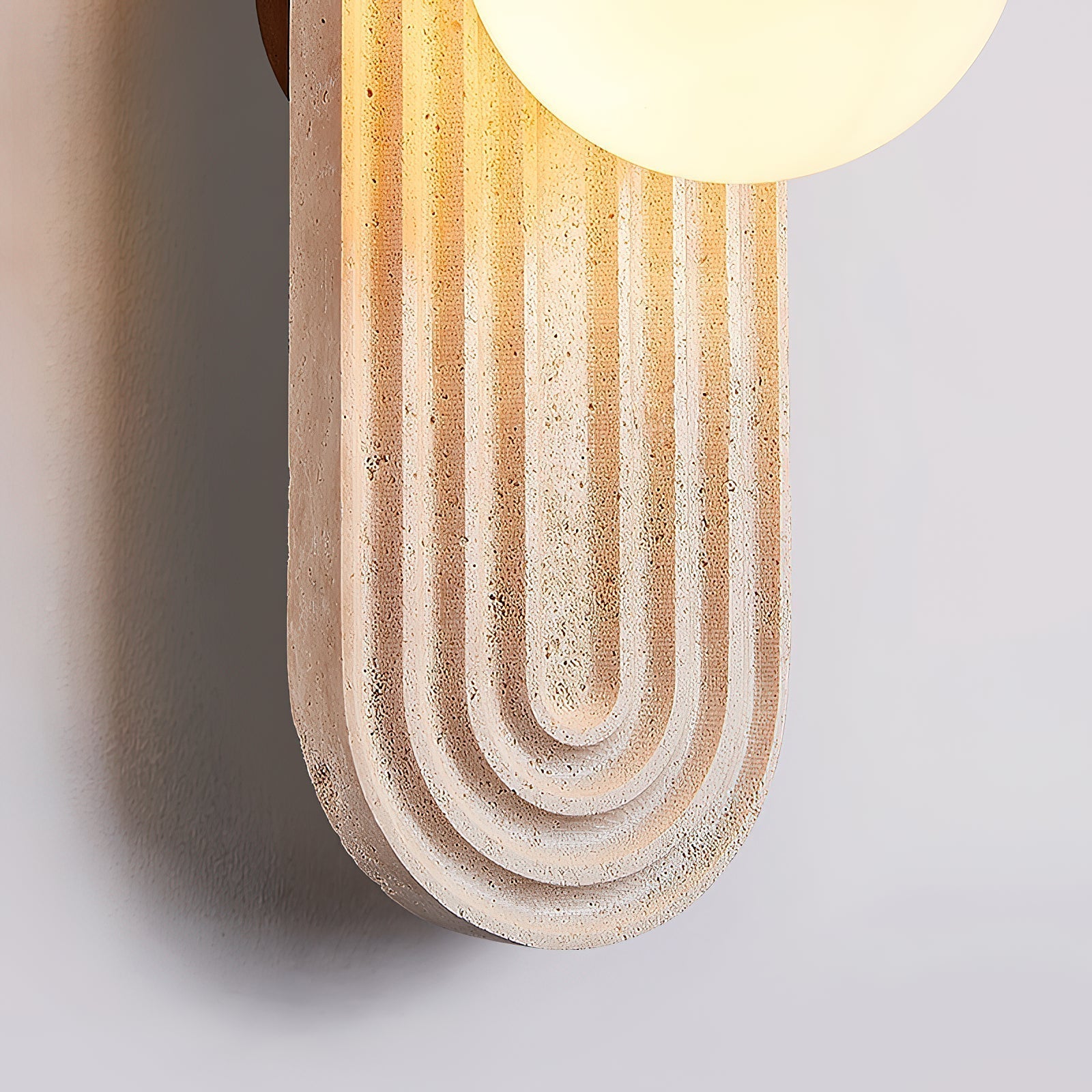 Elvelos Modern Minimalist Travertine Glass Wall Lamp - Letslighting