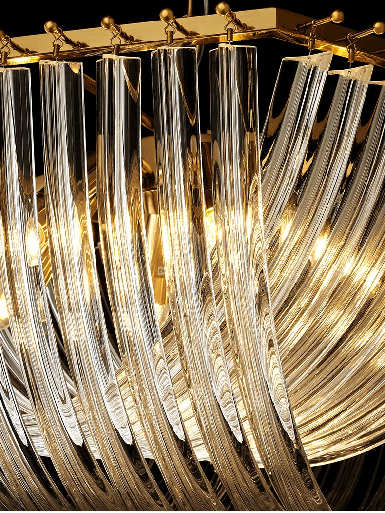 Aurora Chandelier Clear Curved Tiered - Blowlighting