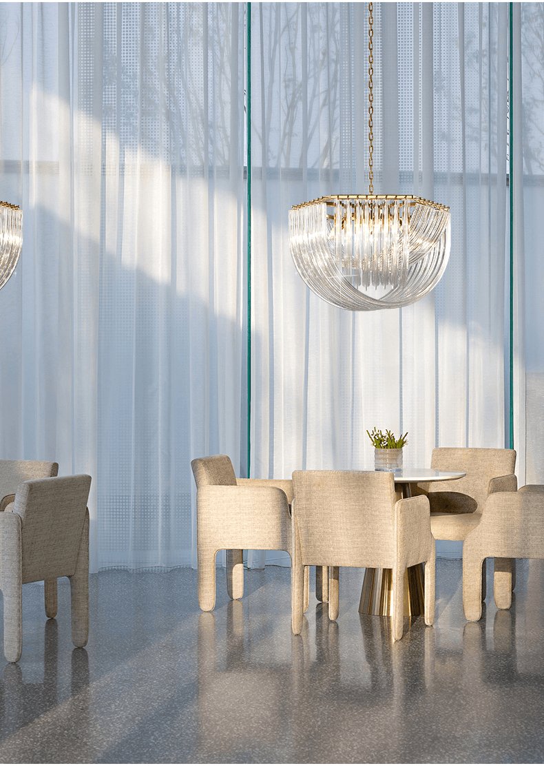 Aurora Chandelier Clear Curved Tiered - Blowlighting