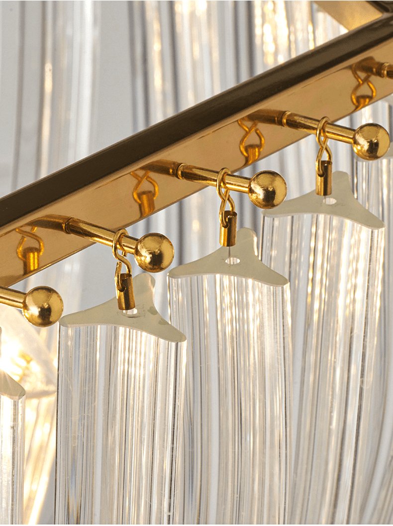 Aurora Chandelier Clear Curved Tiered - Blowlighting