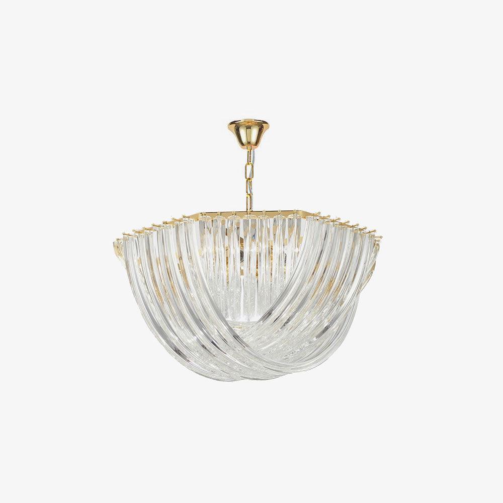 Aurora Chandelier Clear Curved Tiered - Blowlighting
