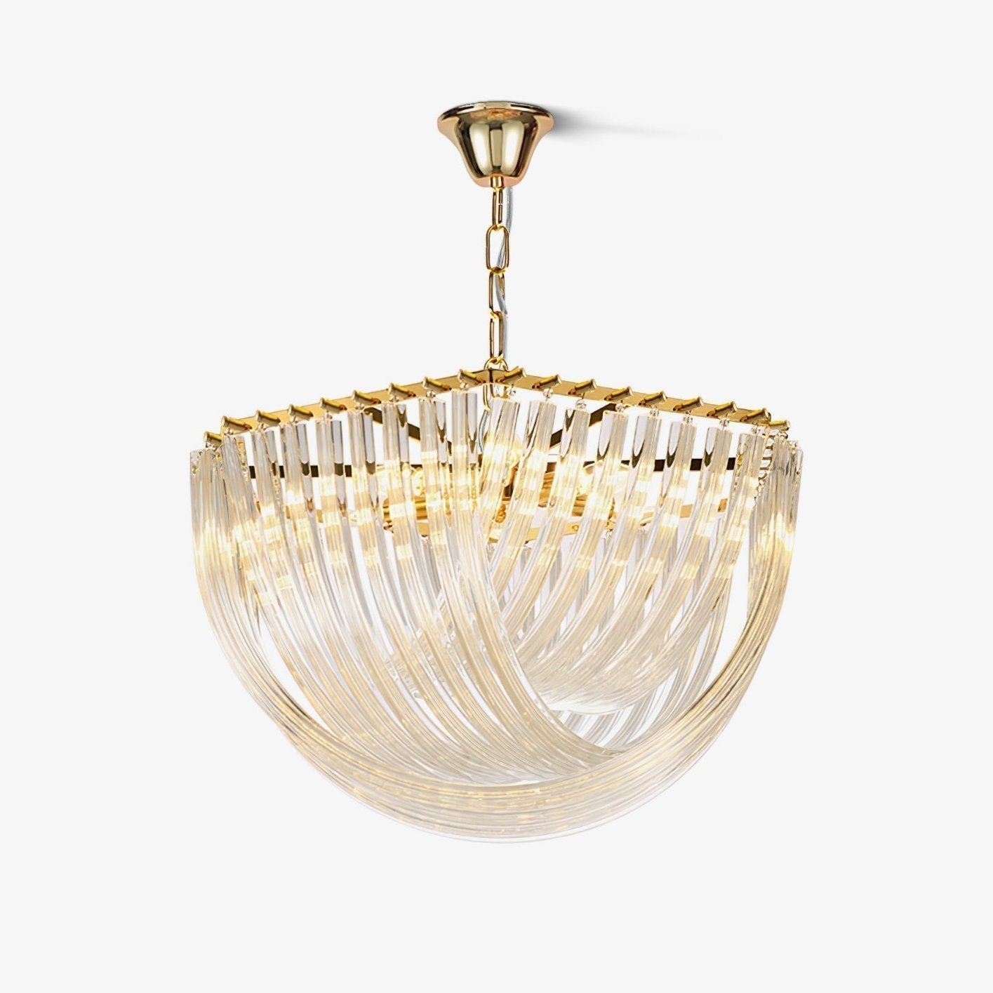 Aurora Chandelier Clear Curved Tiered - Blowlighting