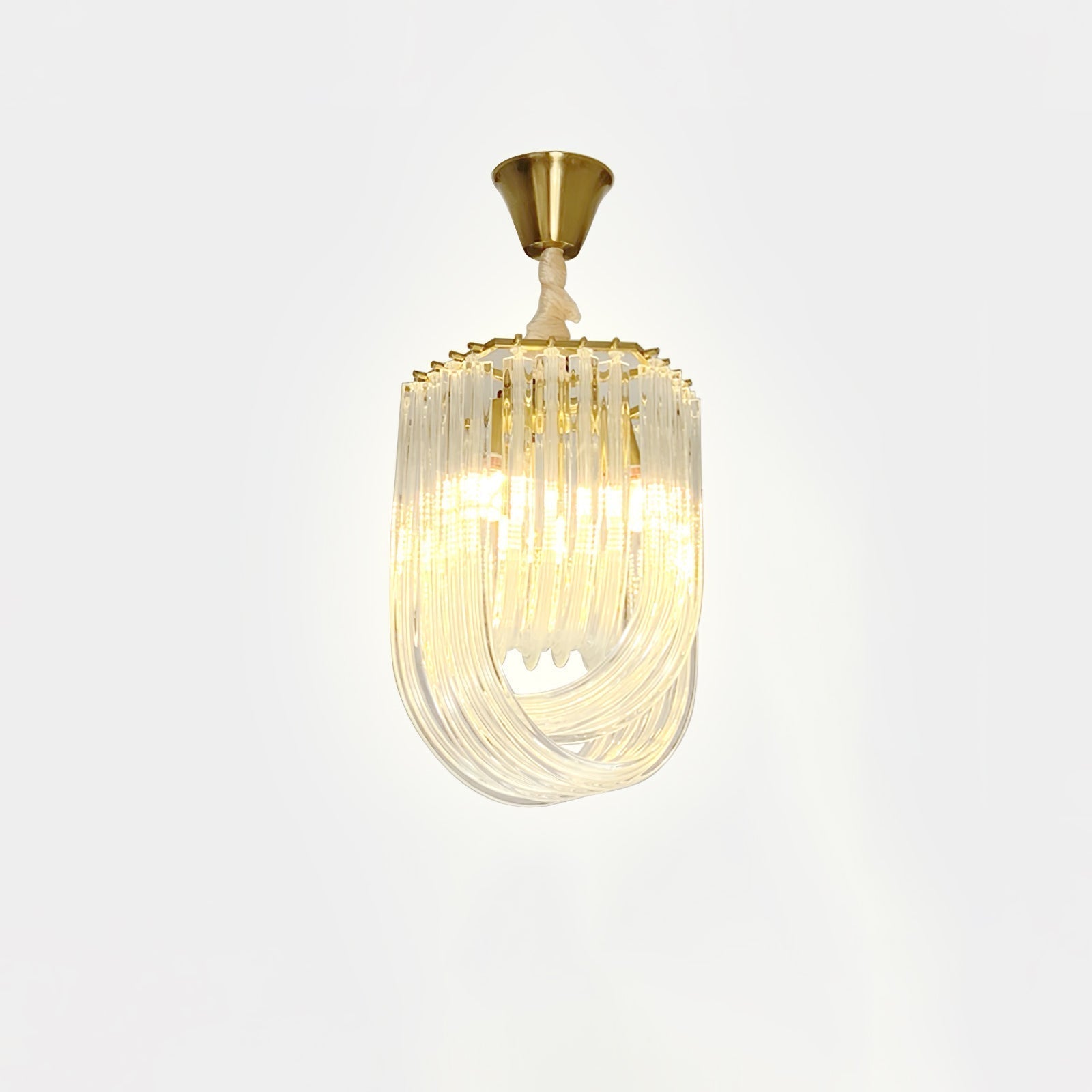 Aurora Chandelier Clear Curved Tiered - Blowlighting