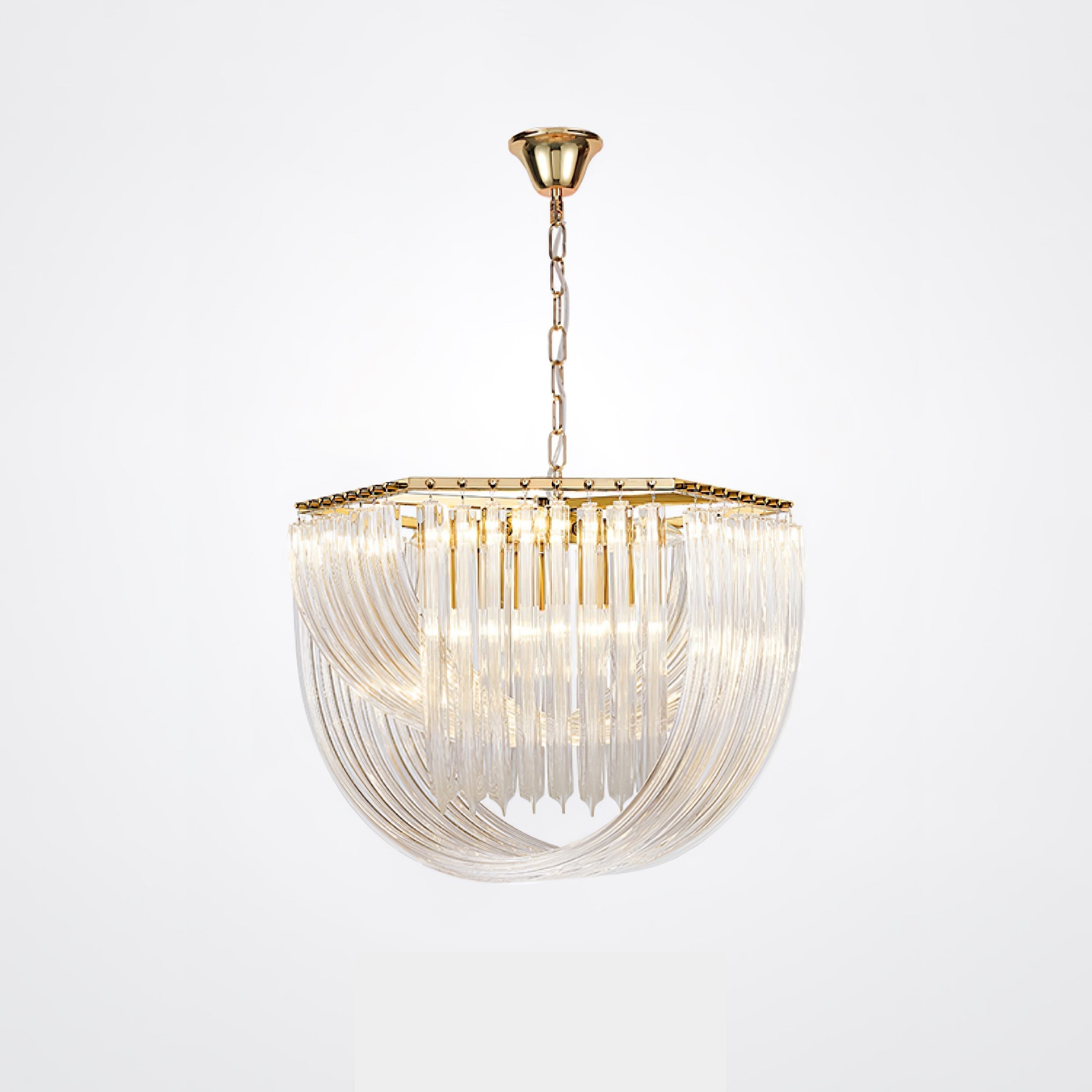 Aurora Chandelier Clear Curved Tiered - Blowlighting