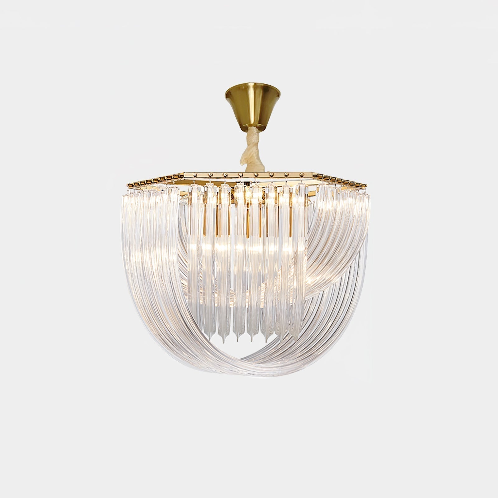 Aurora Chandelier Clear Curved Tiered - Blowlighting