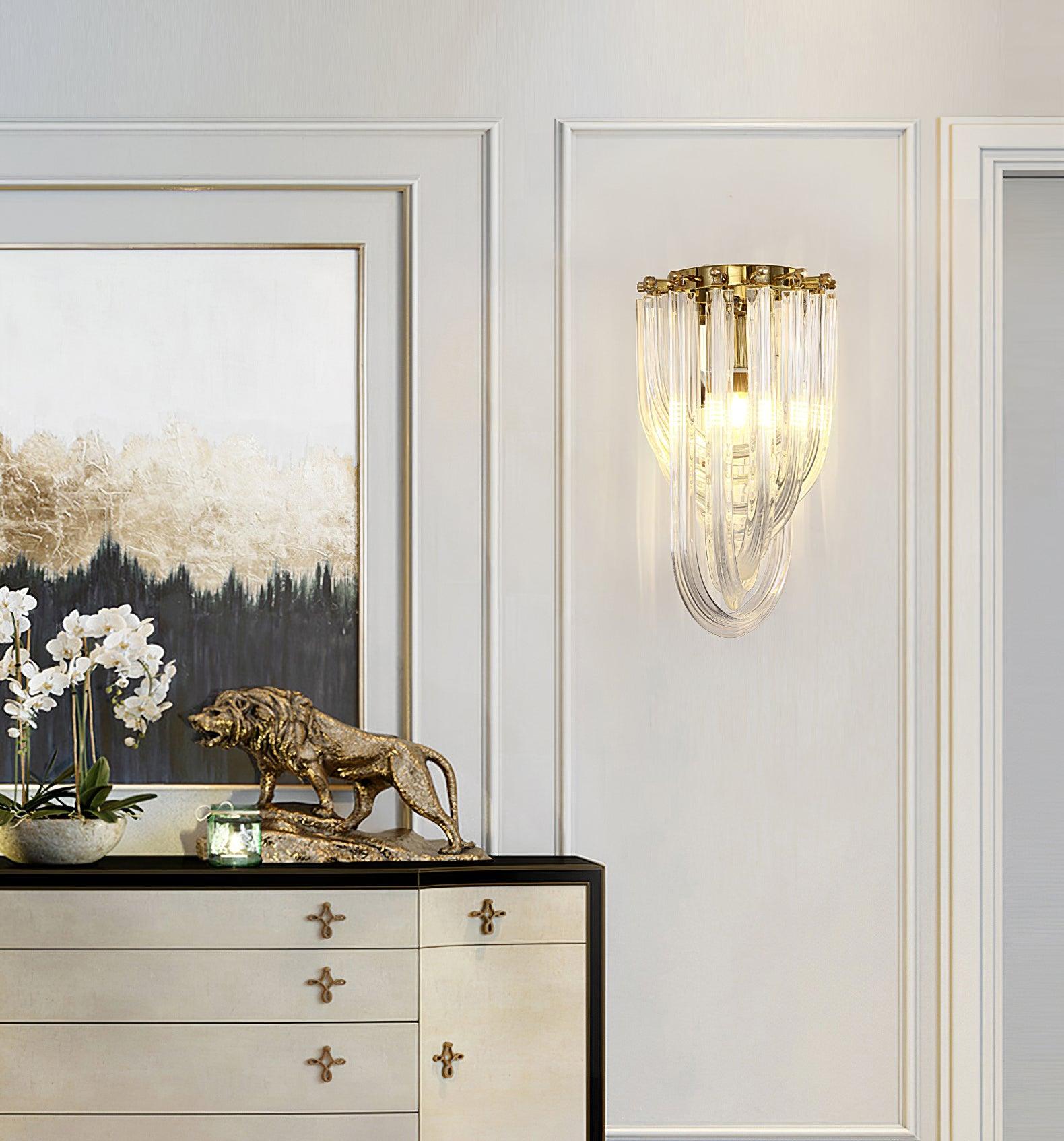 Aurora Wall Lamp Trevi Murano Glass Gold Modern Luxury - Neutralighting