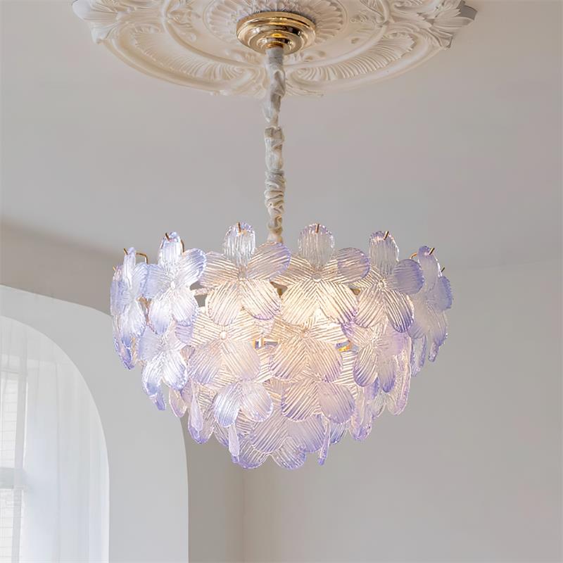 Cavine Pink Glass Flower Chandelier - Letslighting