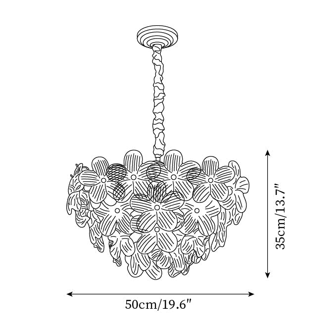 Cavine Pink Glass Flower Chandelier - Letslighting