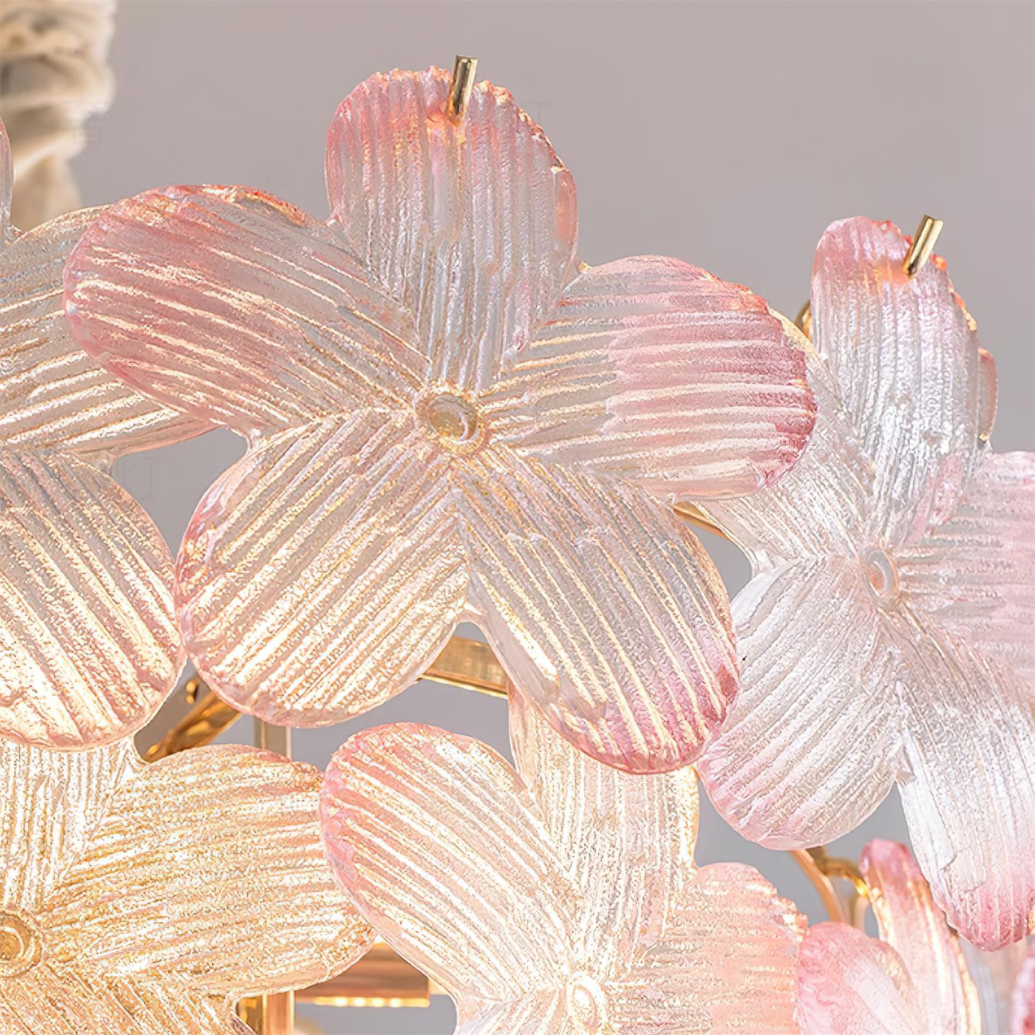 Cavine Pink Glass Flower Chandelier - Letslighting