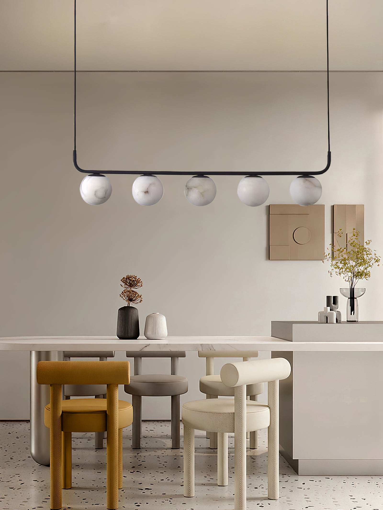 Eloryra Modern Minimalist Suspension Alabaster Pendant Lamp - Letslighting