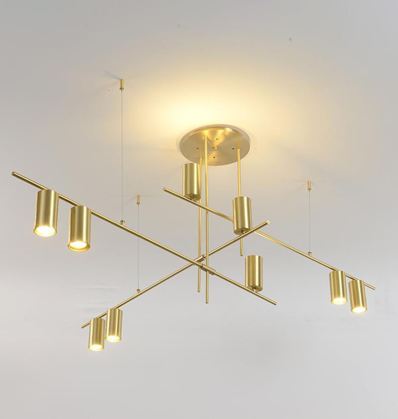Lustra Kronleuchter Tribes Messing Linear Zylinder-Letslighting