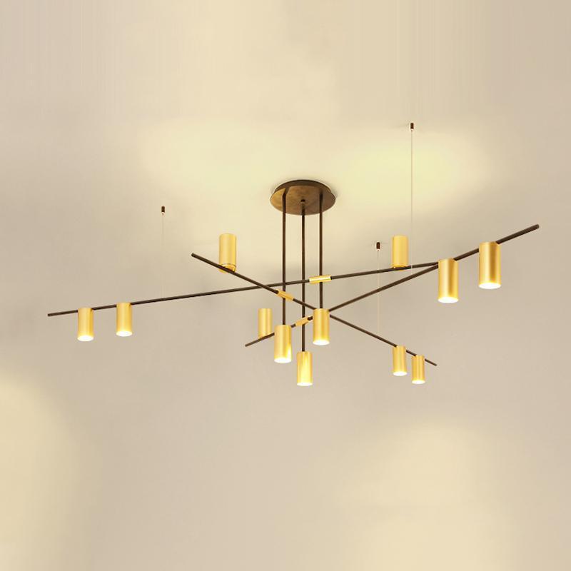 Lustra Kronleuchter Tribes Messing Linear Zylinder-Letslighting
