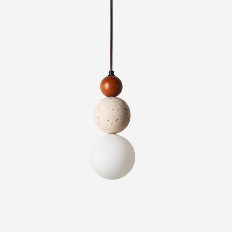 Ritta Triple Sphere Pendant Light Travertine - Letslighting