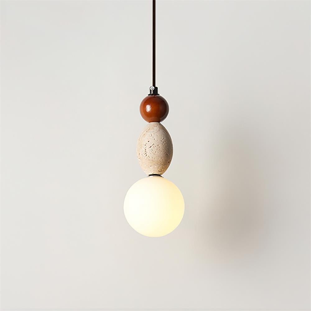 Ritta Triple Sphere Pendant Light Travertine - Letslighting