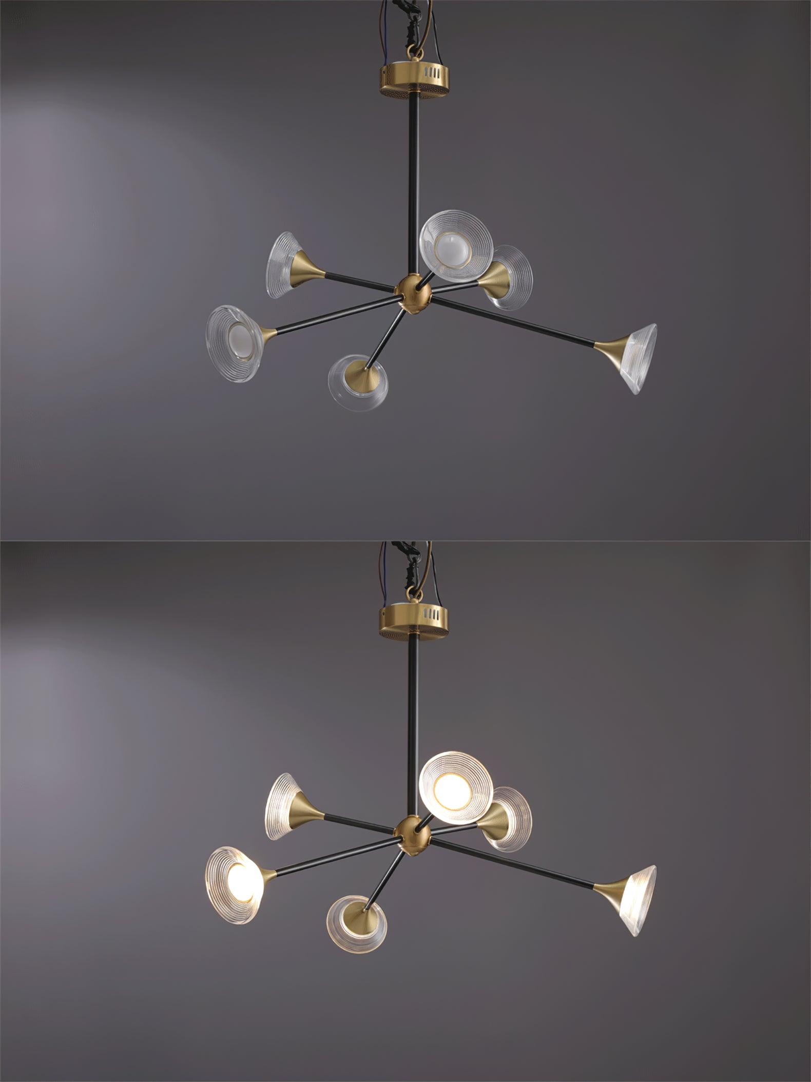 Myzoraris Moderner Kronleuchter aus Glas aus der Mitte des Jahrhunderts-Letslighting