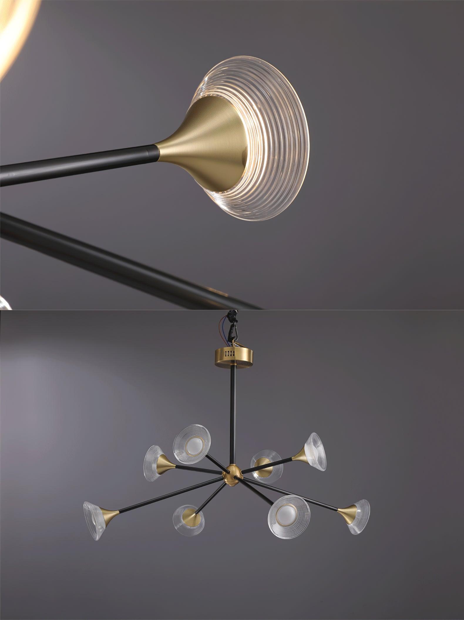 Myzoraris Moderner Kronleuchter aus Glas aus der Mitte des Jahrhunderts-Letslighting
