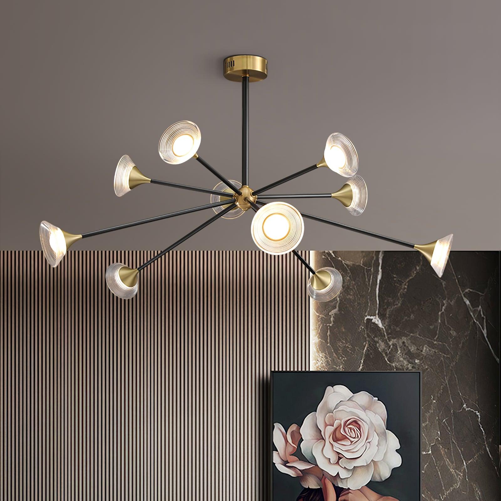 Myzoraris Moderner Kronleuchter aus Glas aus der Mitte des Jahrhunderts-Letslighting