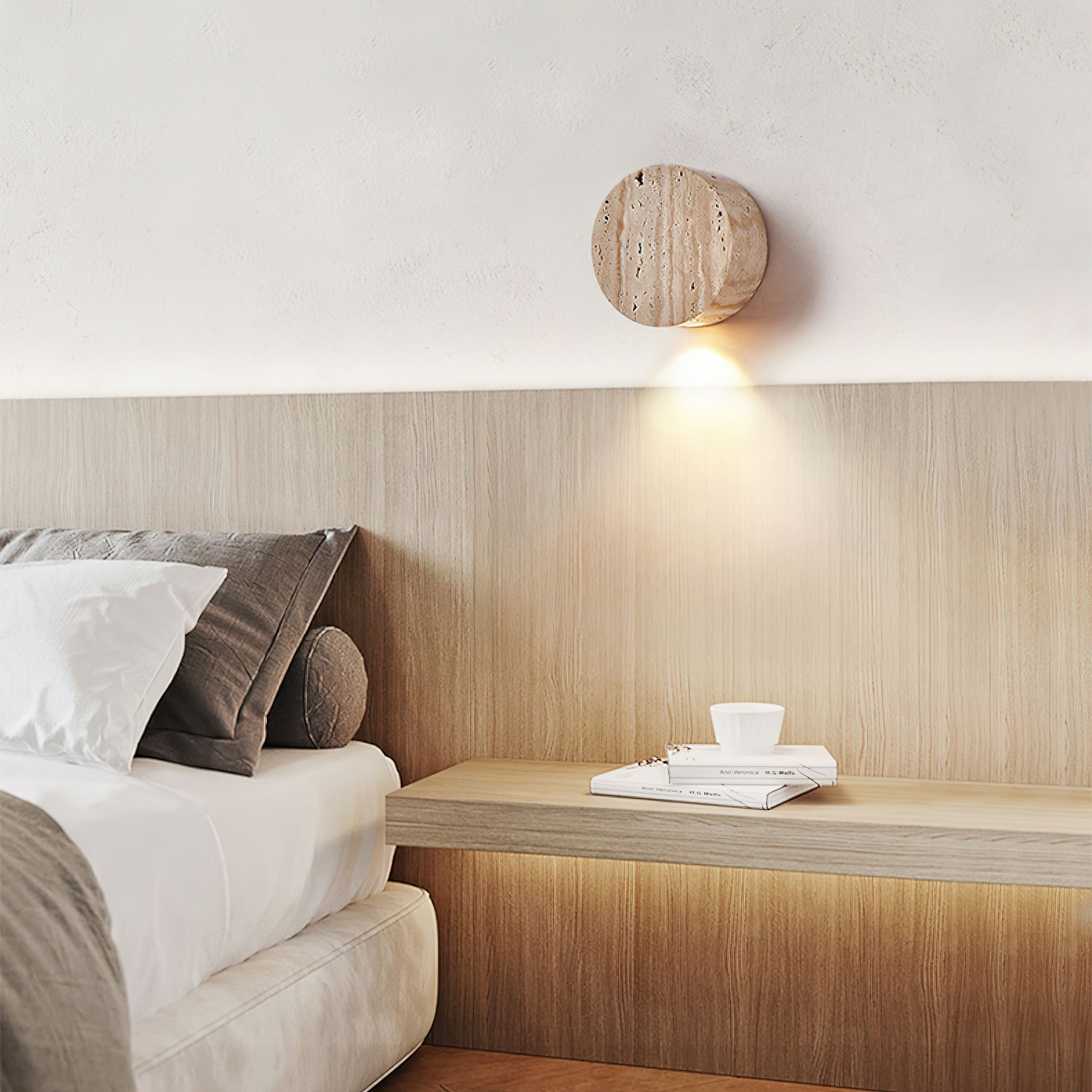 Izoren Classic Modern Minimalist Travertine Wall Lamp - Letslighting