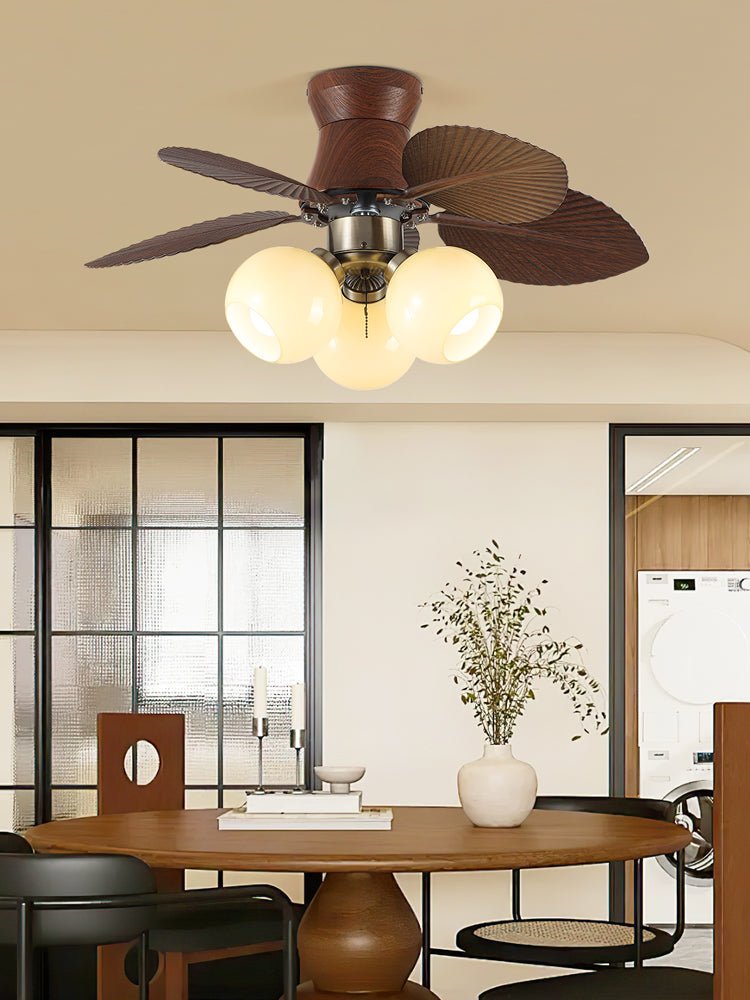 Walden Eiche Deckenventilator mit Beleuchtung, festverdrahtete Installation sichtbar