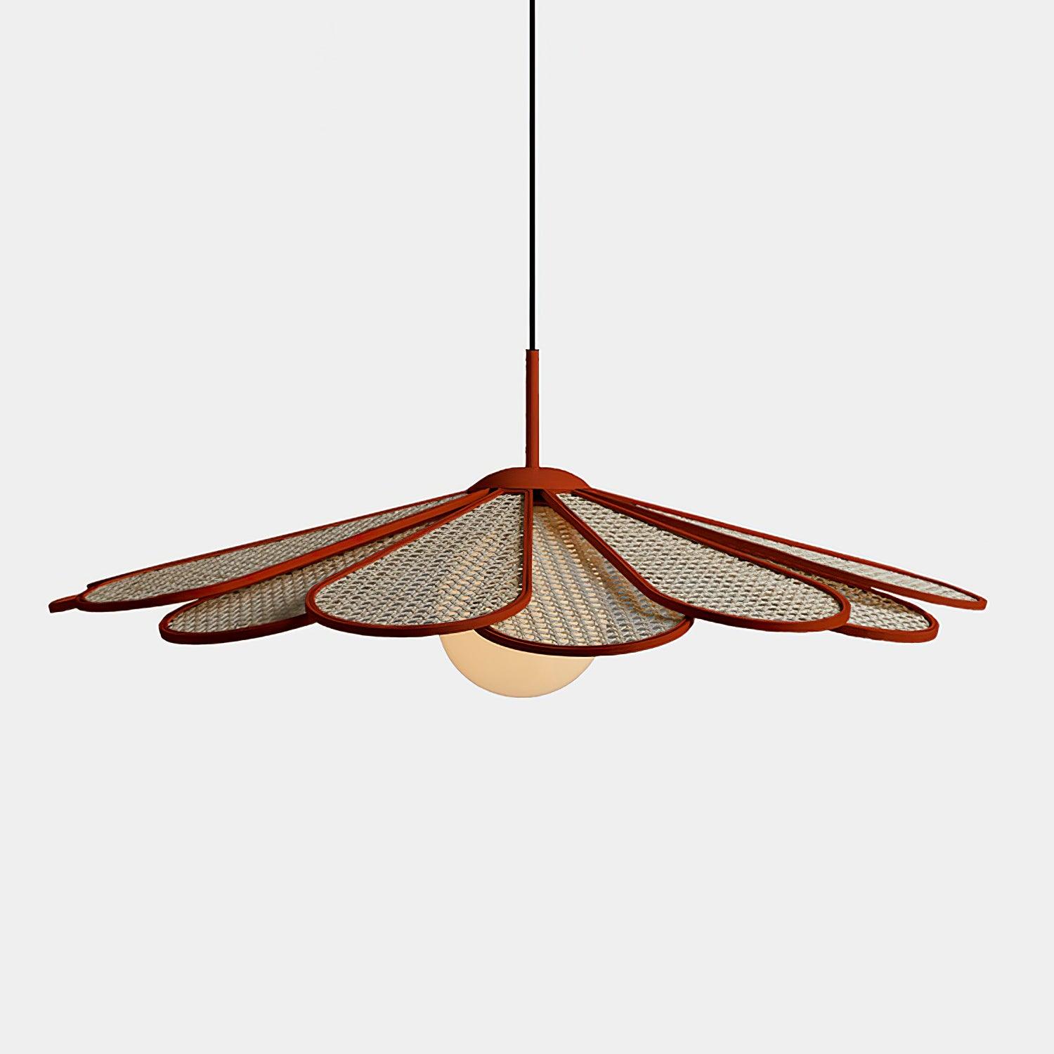 Pendelleuchte Rattan Blütenblatt Metallrahmen-Letslighting