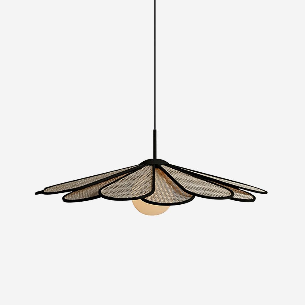 Pendelleuchte Rattan Blütenblatt Metallrahmen-Letslighting