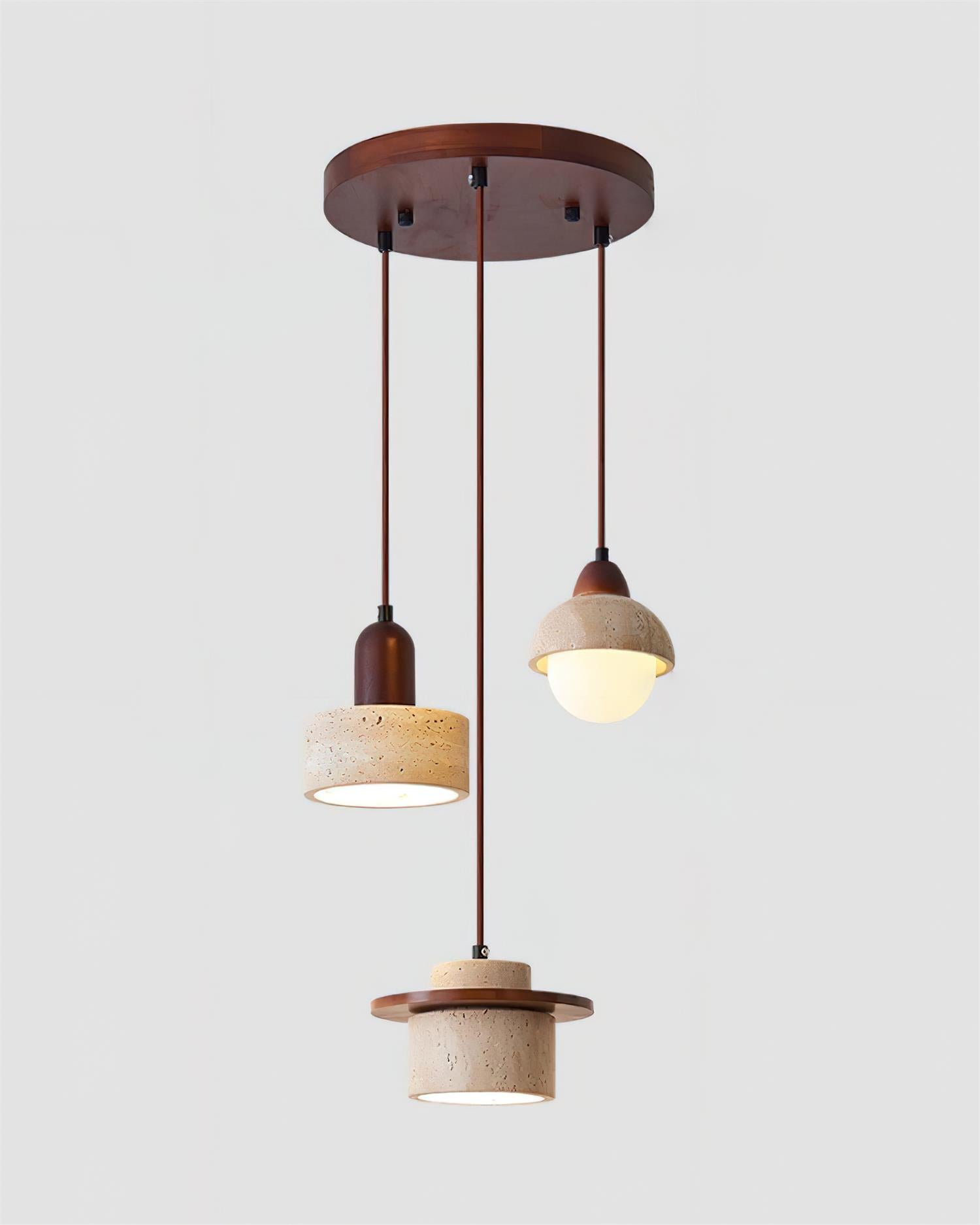 Lunara Multi-Light Pendant Lamp Set Travertine - Letslighting