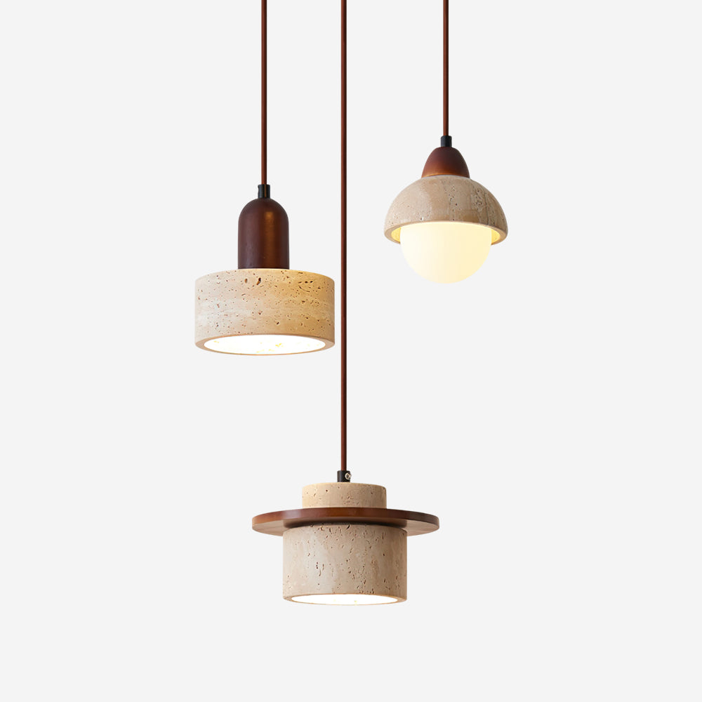 Lunara Multi-Light Pendant Lamp Set Travertine - Letslighting