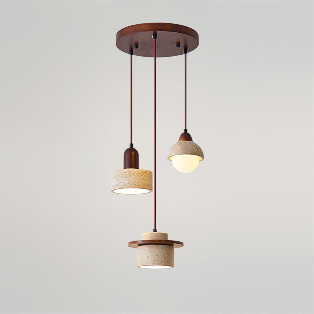 Lunara Multi-Light Pendant Lamp Set Travertine - Letslighting