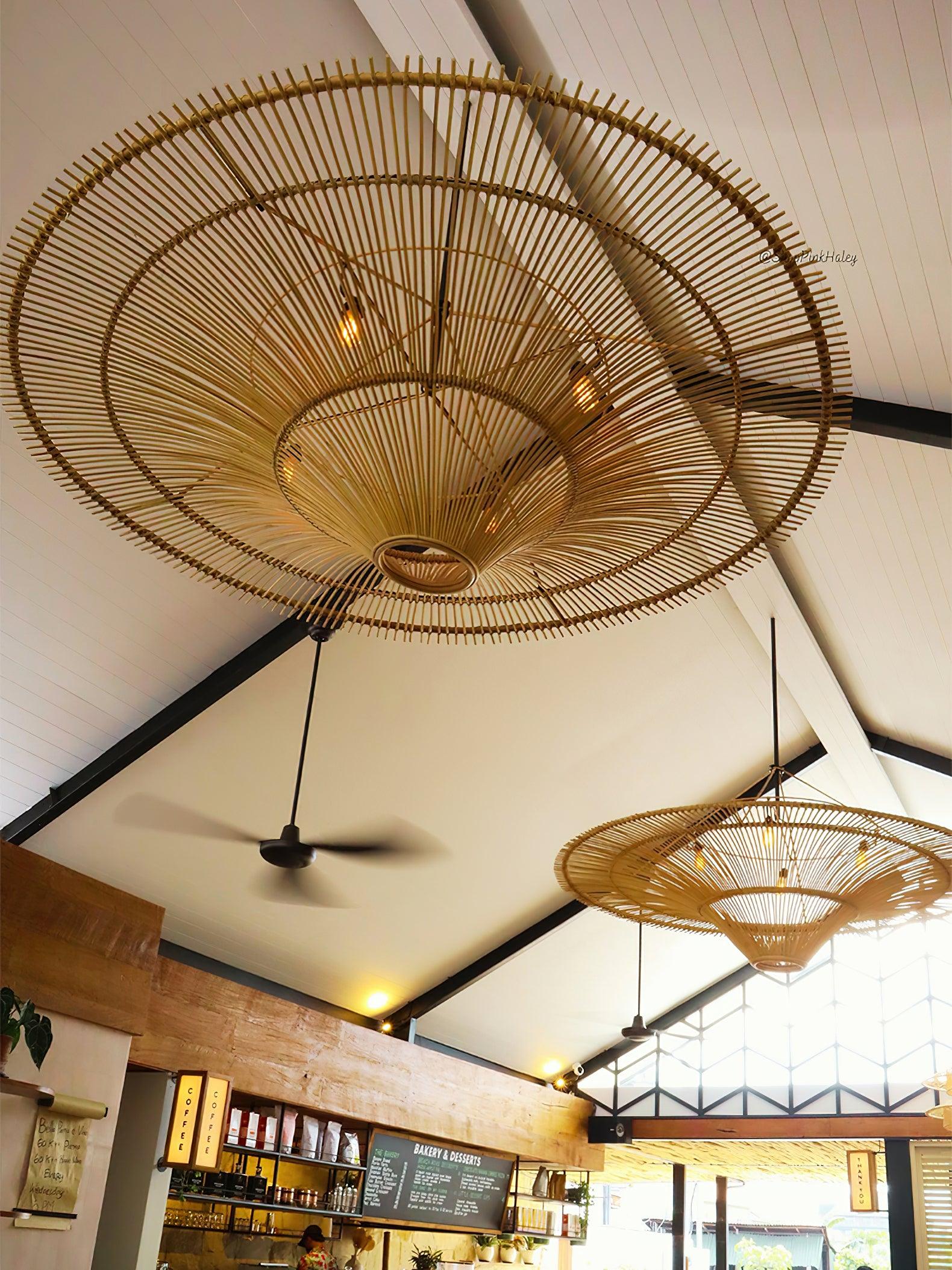 Lustra Kronleuchter Rattan Natur-Letslighting