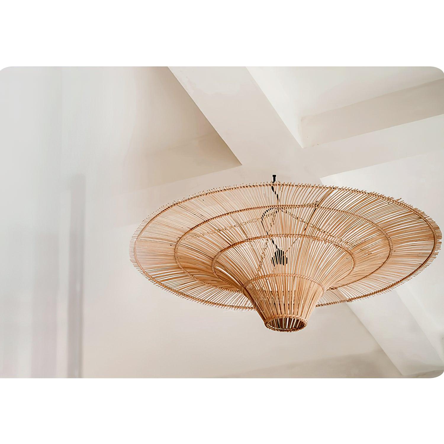 Lustra Kronleuchter Rattan Natur-Letslighting
