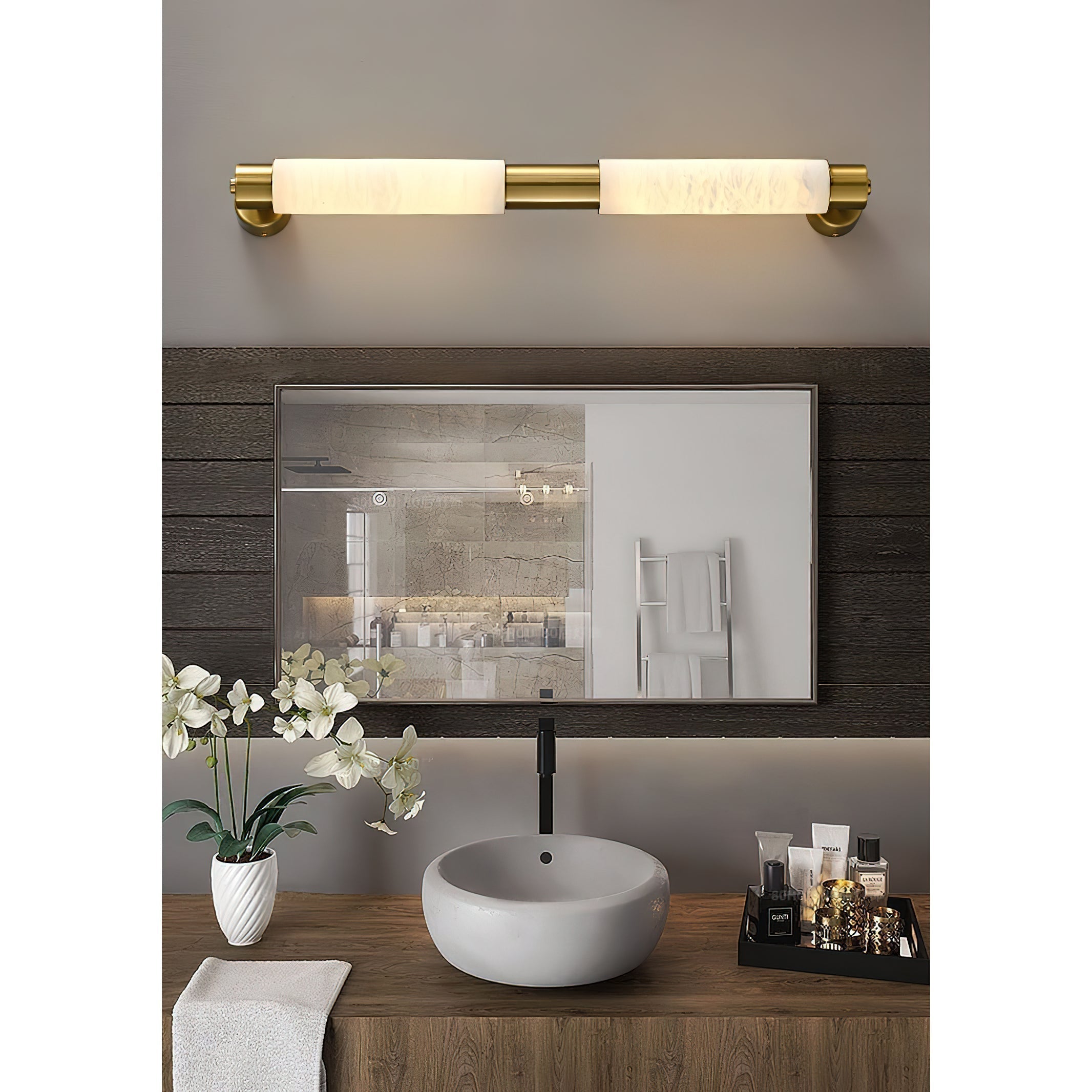 Alraei Modern Minimalist Tube Alabaster Wall Lamp - Letslighting