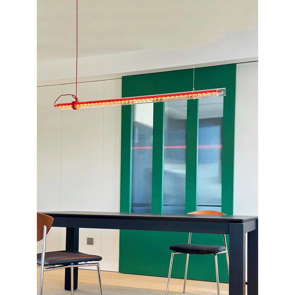 Cata Modern Minimalist Linear LED Metal Glass Pendant Lamp - Letslighting