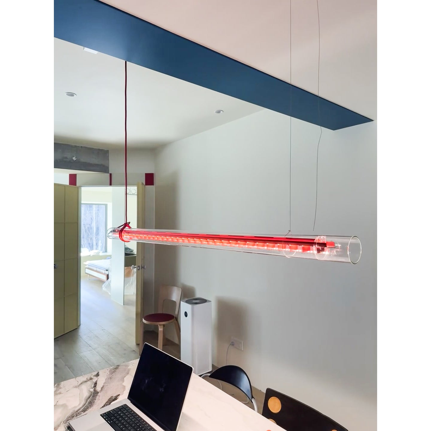 Cata Modern Minimalist Linear LED Metal Glass Pendant Lamp - Letslighting